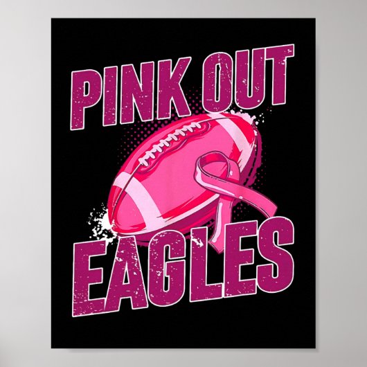 Roze Football Tackle Breast Cancer Poster (Voorkant)