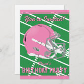 Roze Football Uitnodiging van de Veronderene Parti (Voorkant / Achterkant)