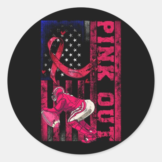 Roze Football van borstkanker Breast C Ronde Sticker (Voorkant)