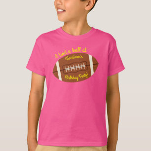 Roze Football verjaardagsfeestje T-shirt