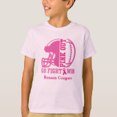 Roze Football voor bewustwording rond borstkanker T-shirt (Voorkant)