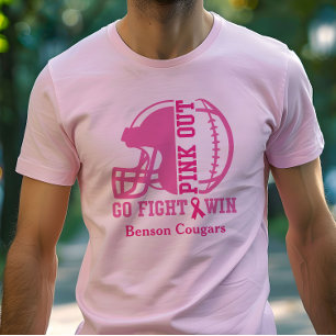 Roze Football voor bewustwording rond borstkanker T-shirt
