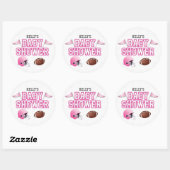 Roze Footballs Baby shower Ronde Sticker (Vel)