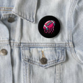 Roze Footballs druppel Ronde Button 5,7 Cm (In situ)