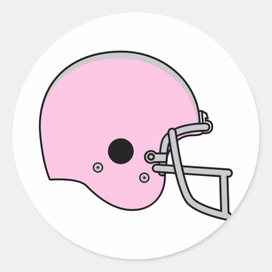 Roze Footballs helm Ronde Sticker (Voorkant)