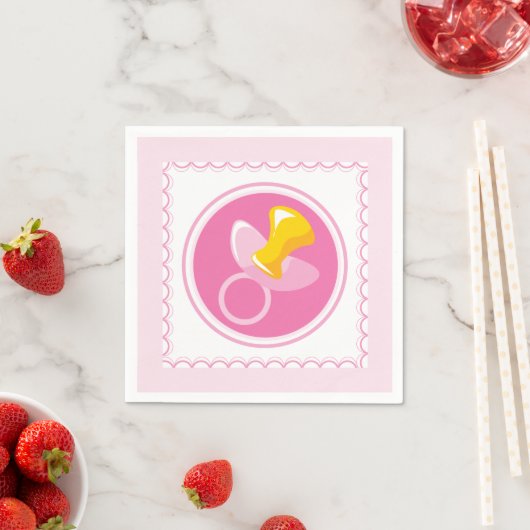 roze fopspeen | Baby girl shower Servetten (Insitu)