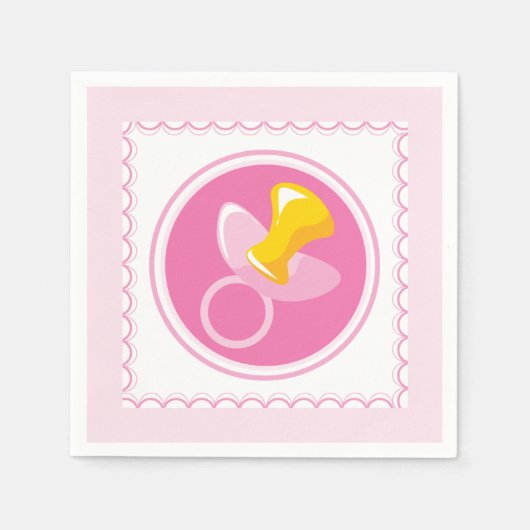 roze fopspeen |  Baby girl shower Servetten (Voorkant)