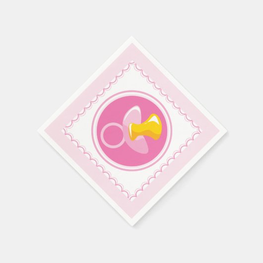 roze fopspeen | Baby girl shower Servetten (Hoek)