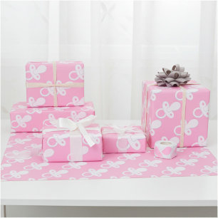 Roze fopspeen voor pasgeboren baby meisje, Baby sh Cadeaupapier
