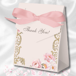 Roze Foral Rococo  Pioen Vrijgezellenfeest Bedankdoosjes
