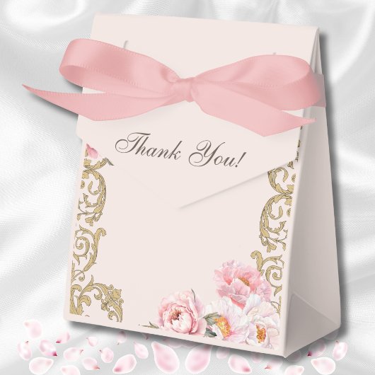 Roze Foral Rococo  Pioen Vrijgezellenfeest Bedankdoosjes