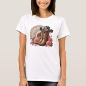 Roze Foral Western Laarzen, Pet & Fan T-shirt (Voorkant)