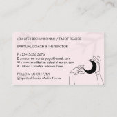 Roze fornuis Teller Touch Moon Crescent met handen Visitekaartje (Achterkant)