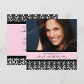 Roze foto 35th Birthday Party Kaart (Voorkant / Achterkant)