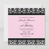 Roze foto 35th Birthday Party Kaart (Achterkant)