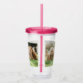 Roze foto Aangepaste acryldrager Acryl Drinkbeker (Rechts)