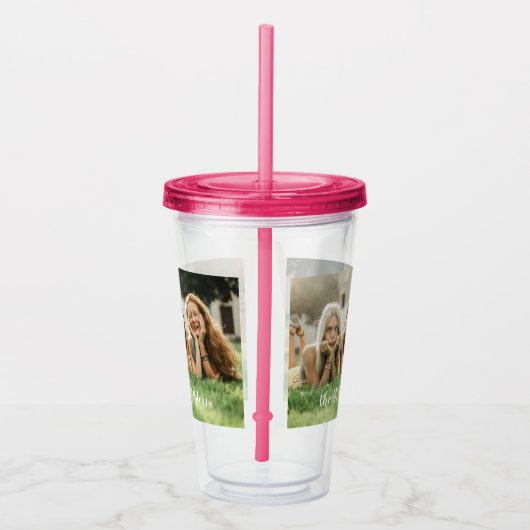 Roze foto Aangepaste acryldrager Acryl Drinkbeker (Rechts)