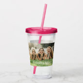 Roze foto Aangepaste acryldrager Acryl Drinkbeker (Achterkant)