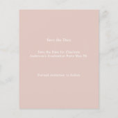 Roze foto Afstudeerfeest Save the Date Flyer (Achterkant)