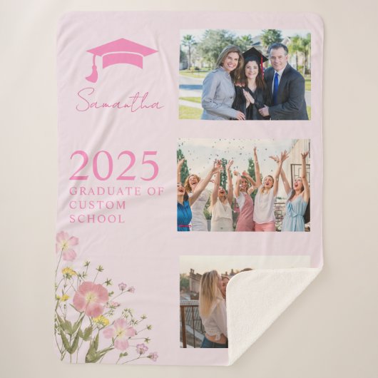 Roze Foto Afstuderen Deken (Voorkant)