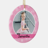 Roze foto Ballet Dancer Bokeh Holiday Monogram Keramisch Ornament (Rechts)
