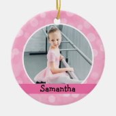 Roze foto Ballet Dancer Bokeh Holiday Monogram Keramisch Ornament (Voorkant)
