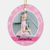 Roze foto Ballet Dancer Bokeh Holiday Monogram Keramisch Ornament (Links)