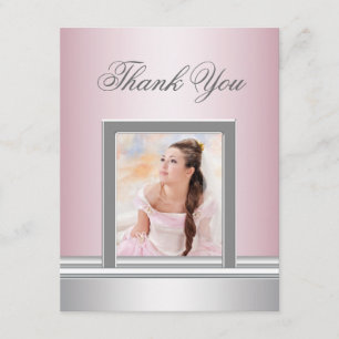 Roze foto Bedankt kaart RSVP All Purpose