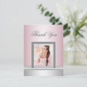 Roze foto Bedankt kaart RSVP All Purpose (Staand voorkant)