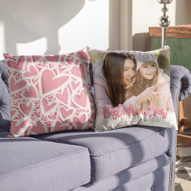 Roze foto Beste mama ooit Kussen (Creator heeft geüpload)