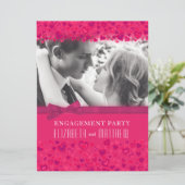 Roze foto-boog van het feest kaart (Staand voorkant)