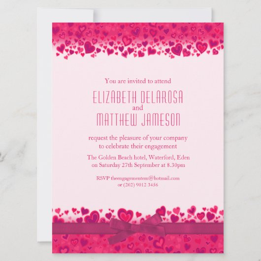 Roze foto-boog van het feest kaart (Achterkant)