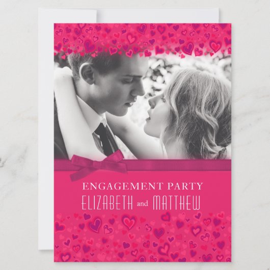 Roze foto-boog van het feest kaart (Voorkant)