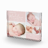 Roze foto Collage Baby Girl Photo Block (Rechts)