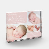 Roze foto Collage Baby Girl Photo Block (Links)