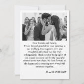 Roze foto collage bruiloft bedankkaart (Achterkant)