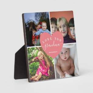 Roze foto Collage Grandma Gifts Grandkids Fotoplaat