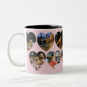 Roze Foto Collage Mok met Hartvormige Lijsten (Links)
