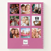 Roze foto collage monogram modern dagboek notitieboek (Achterkant)