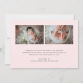 Roze foto Collage Newborn Girl Birth Aankondiging (Achterkant)