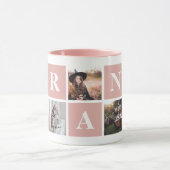 Roze foto Collage Persoonlijke Mugs voor oma Mok (Midden)