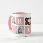 Roze foto Collage Persoonlijke Mugs voor oma Mok (Voorkant links)