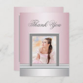 Roze foto Dank je creditcard RSVP All Purpose Bedankkaart (Voorkant / Achterkant)
