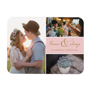 Roze Foto Dank u Collage voor altijd & altijd Magneet