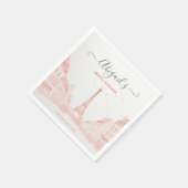 Roze Foto Eiffeltoren Bruidsmeisjesfeestje Servet (Hoek)