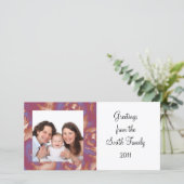 Roze Foto Feestdagenkaart (Staand voorkant)
