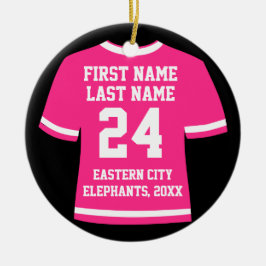 Roze foto Football Soccer Hockey Sports Jersey Keramisch Ornament
