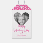 Roze foto Harde Valentijnsdag Gift Labels Cadeaulabel (Voorkant)