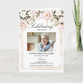 Roze Foto Herdenkings- Funeral Programma (Voorkant)