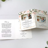 Roze Foto Herdenkings- Funeral Programma